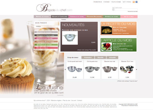 site complet brigadeduchef Webdesign e commerce